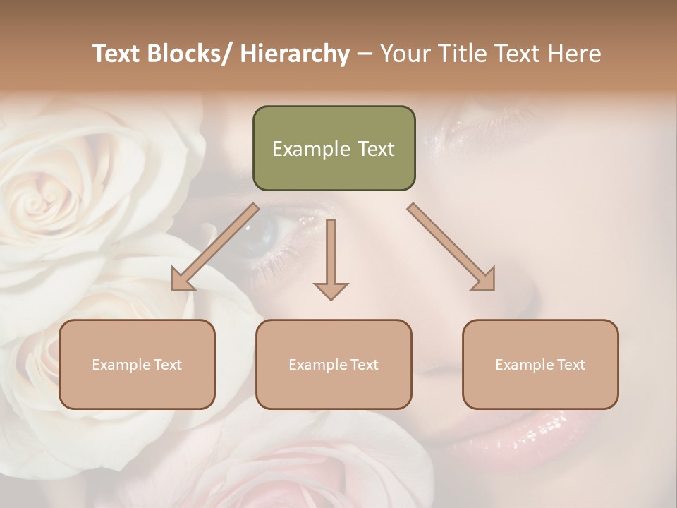 A Beautiful Woman With Blue Eyes Holding A Rose PowerPoint Template