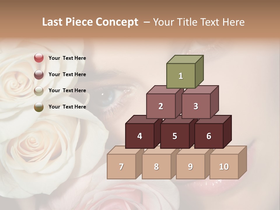 A Beautiful Woman With Blue Eyes Holding A Rose PowerPoint Template