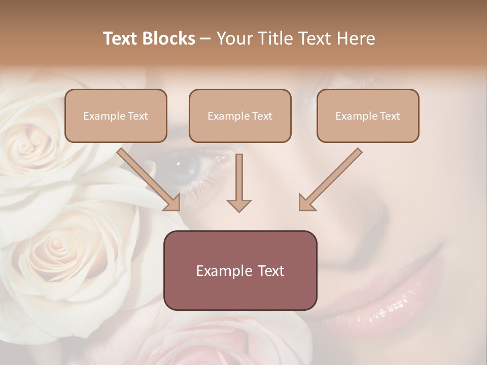 A Beautiful Woman With Blue Eyes Holding A Rose PowerPoint Template