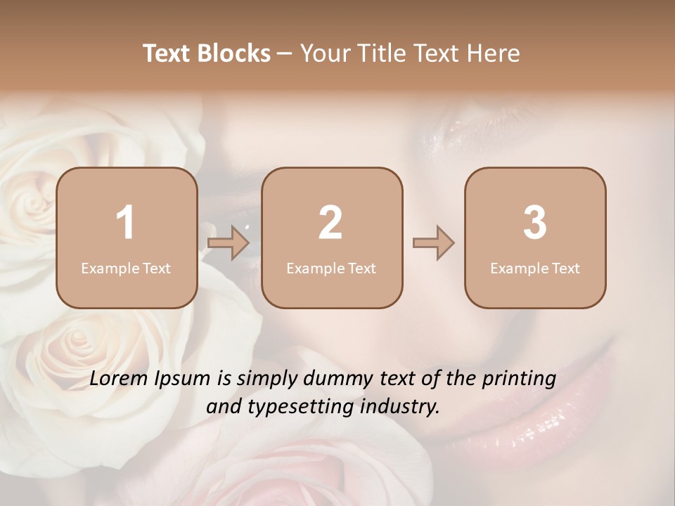 A Beautiful Woman With Blue Eyes Holding A Rose PowerPoint Template