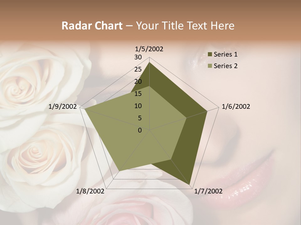 A Beautiful Woman With Blue Eyes Holding A Rose PowerPoint Template