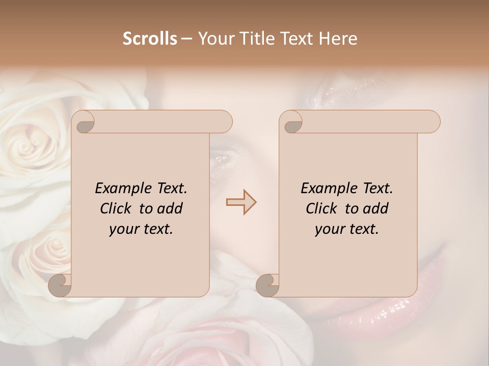 A Beautiful Woman With Blue Eyes Holding A Rose PowerPoint Template