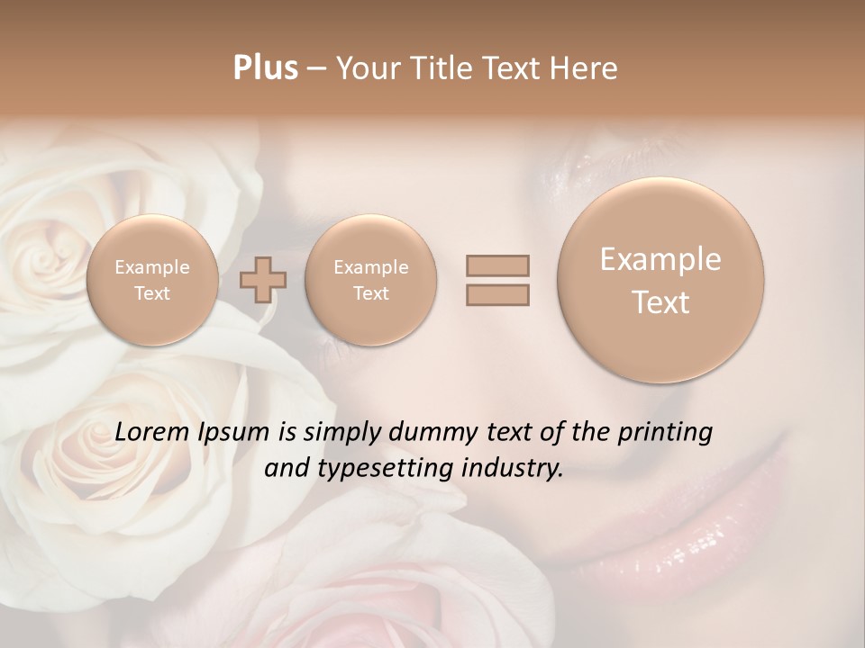 A Beautiful Woman With Blue Eyes Holding A Rose PowerPoint Template