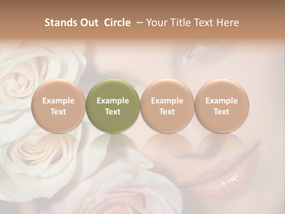 A Beautiful Woman With Blue Eyes Holding A Rose PowerPoint Template