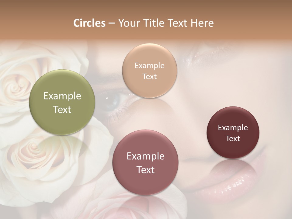 A Beautiful Woman With Blue Eyes Holding A Rose PowerPoint Template