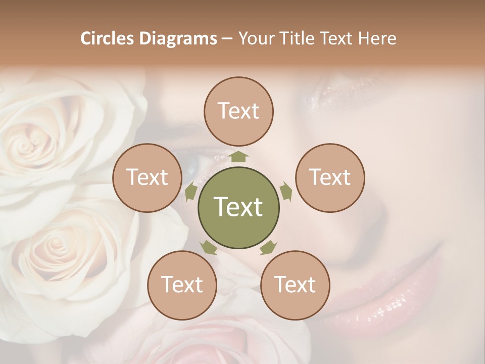 A Beautiful Woman With Blue Eyes Holding A Rose PowerPoint Template