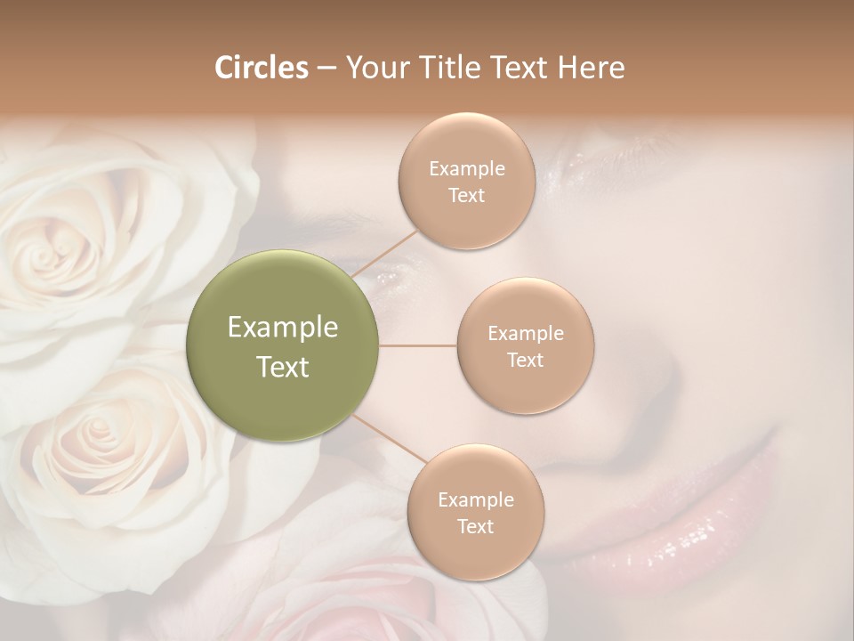 A Beautiful Woman With Blue Eyes Holding A Rose PowerPoint Template