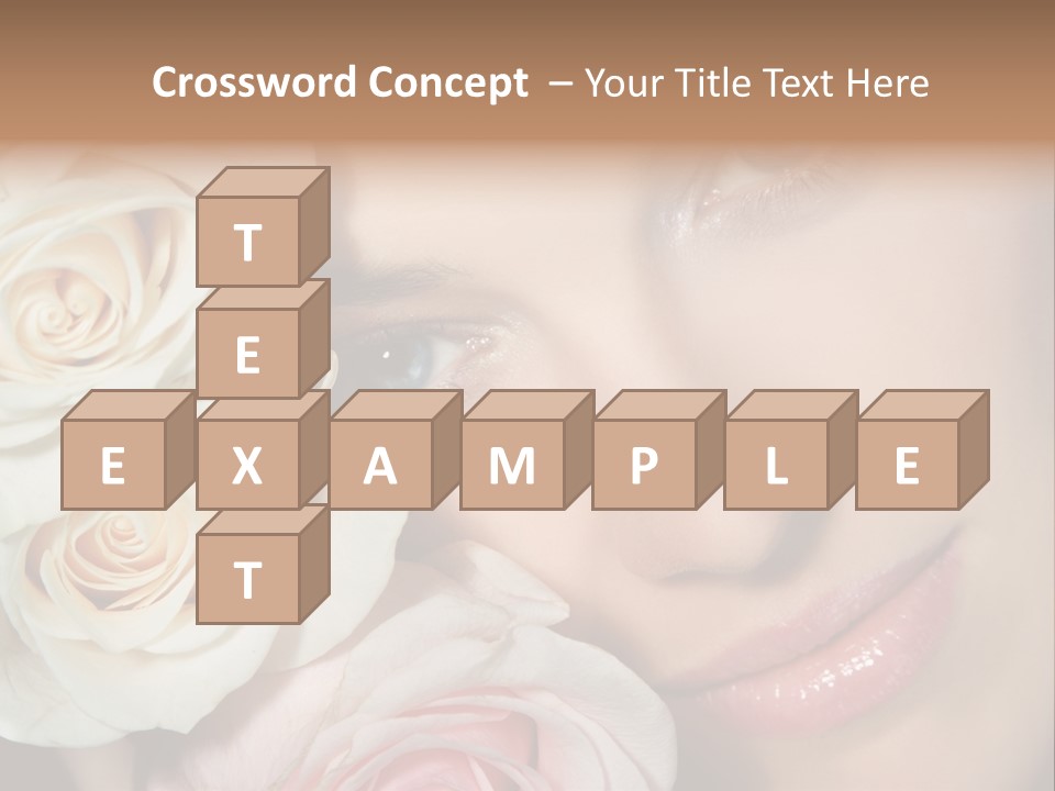 A Beautiful Woman With Blue Eyes Holding A Rose PowerPoint Template