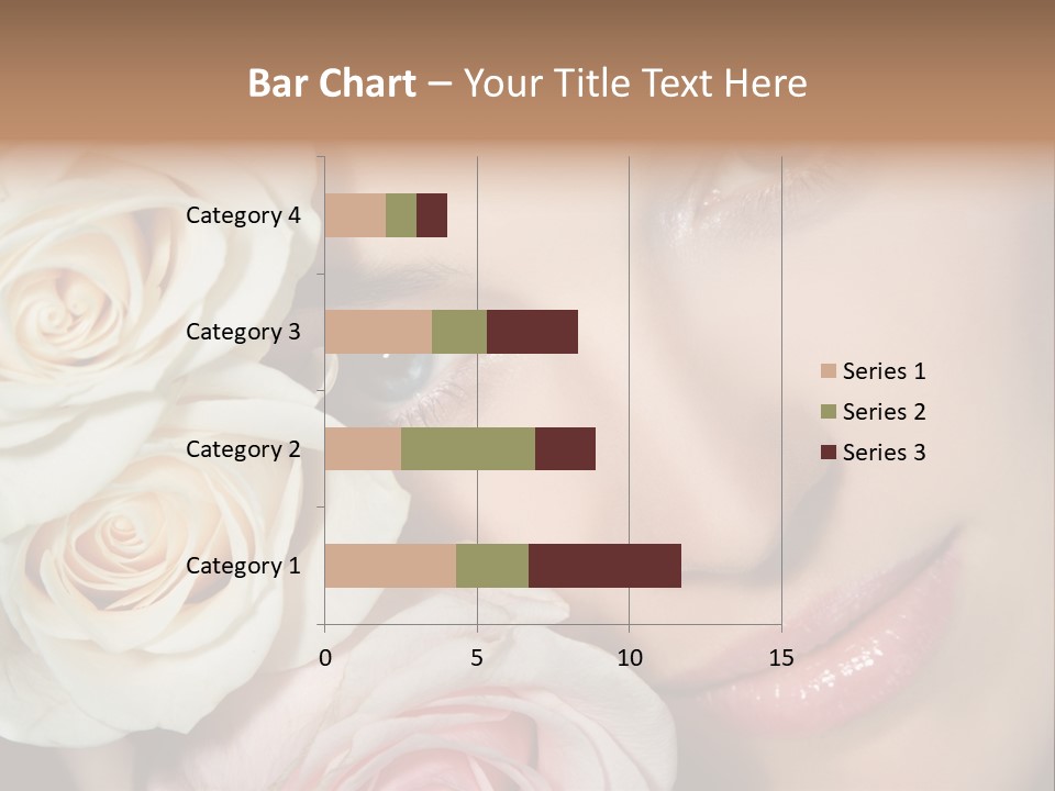 A Beautiful Woman With Blue Eyes Holding A Rose PowerPoint Template