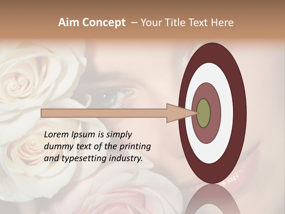 A Beautiful Woman With Blue Eyes Holding A Rose PowerPoint Template