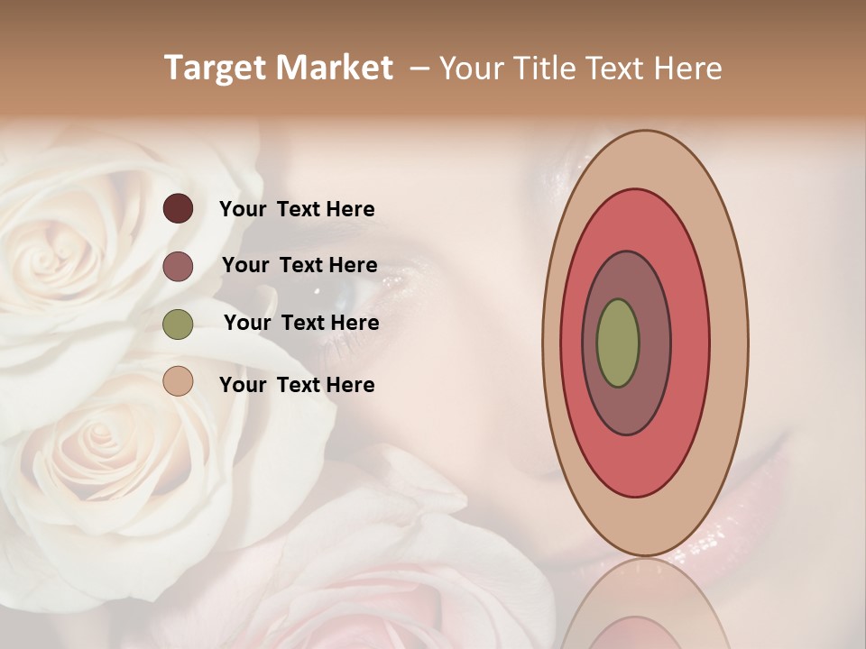 A Beautiful Woman With Blue Eyes Holding A Rose PowerPoint Template