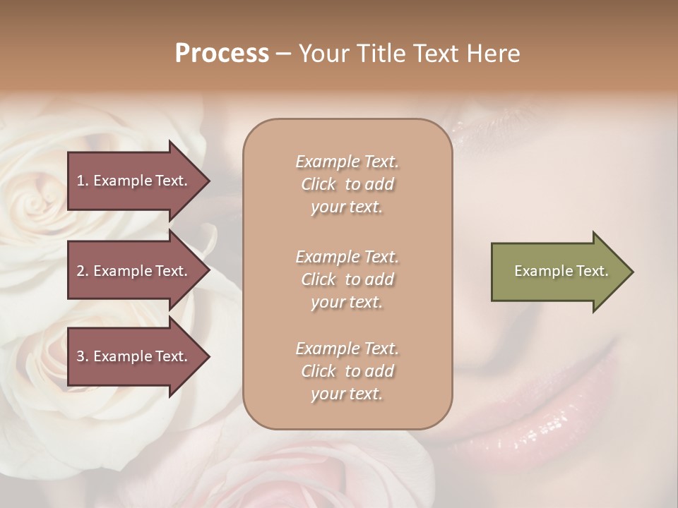 A Beautiful Woman With Blue Eyes Holding A Rose PowerPoint Template