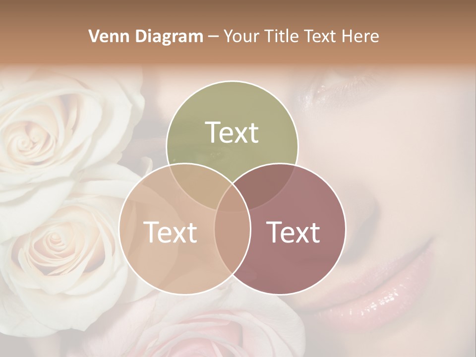 A Beautiful Woman With Blue Eyes Holding A Rose PowerPoint Template