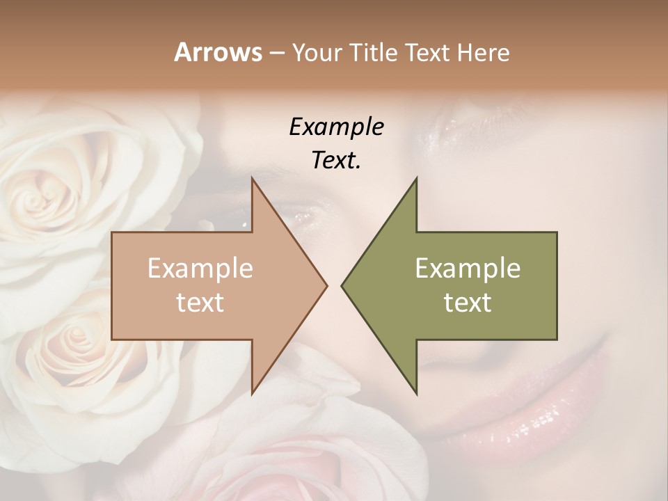 A Beautiful Woman With Blue Eyes Holding A Rose PowerPoint Template