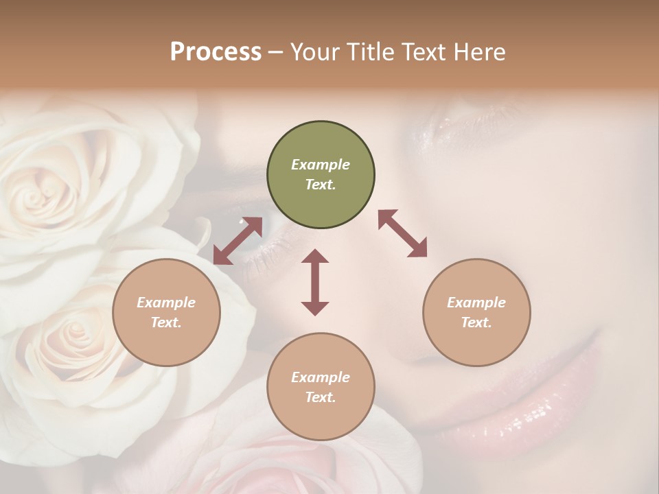A Beautiful Woman With Blue Eyes Holding A Rose PowerPoint Template