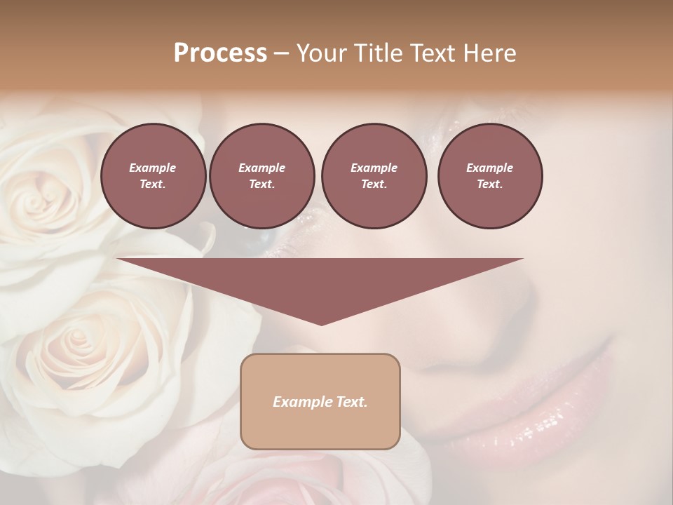A Beautiful Woman With Blue Eyes Holding A Rose PowerPoint Template