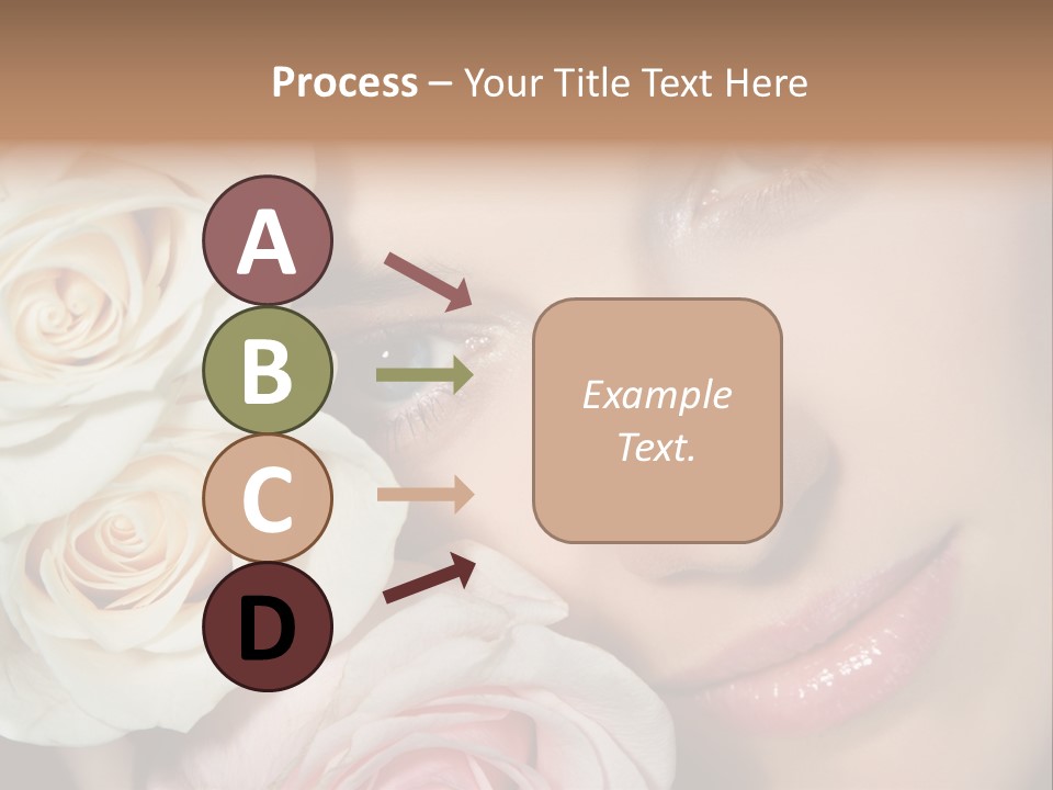 A Beautiful Woman With Blue Eyes Holding A Rose PowerPoint Template