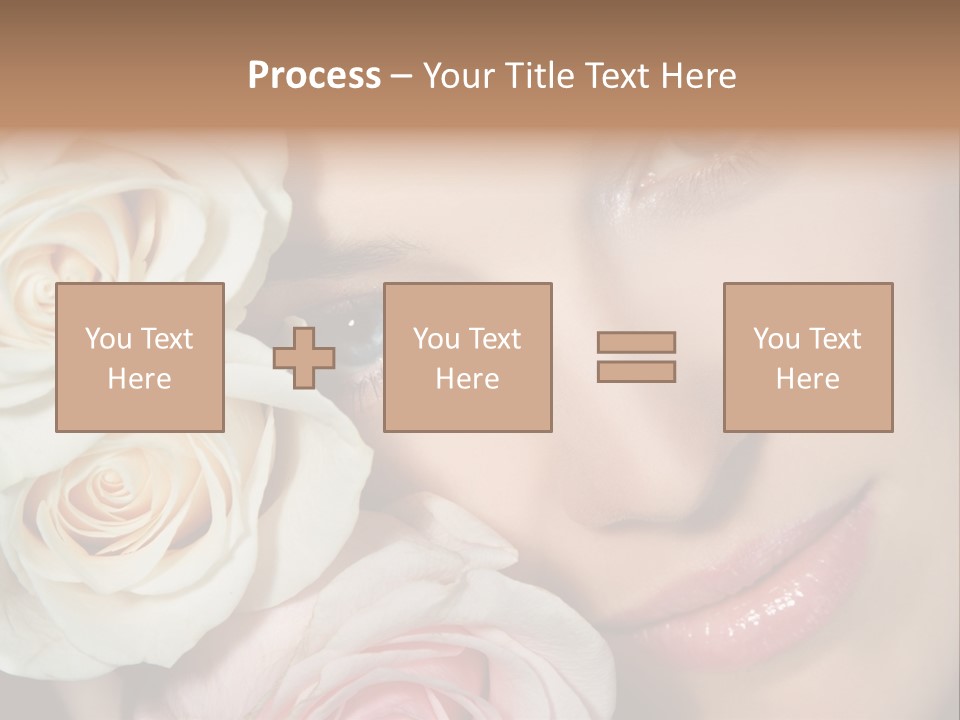 A Beautiful Woman With Blue Eyes Holding A Rose PowerPoint Template