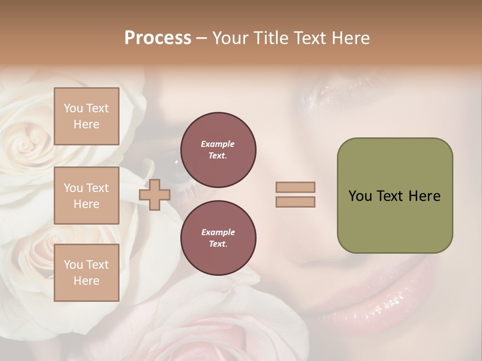 A Beautiful Woman With Blue Eyes Holding A Rose PowerPoint Template