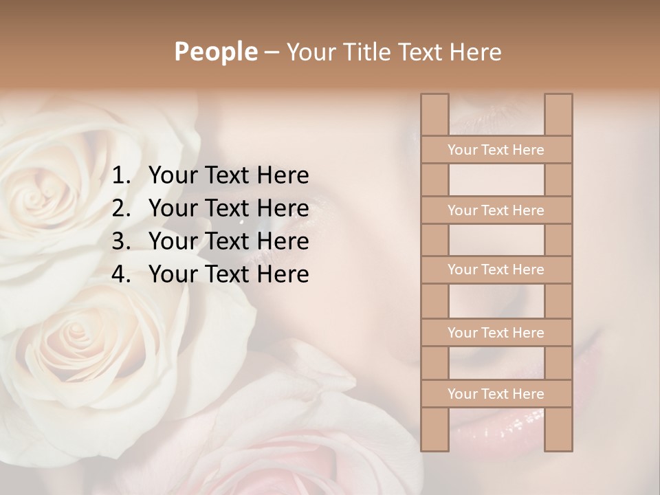 A Beautiful Woman With Blue Eyes Holding A Rose PowerPoint Template