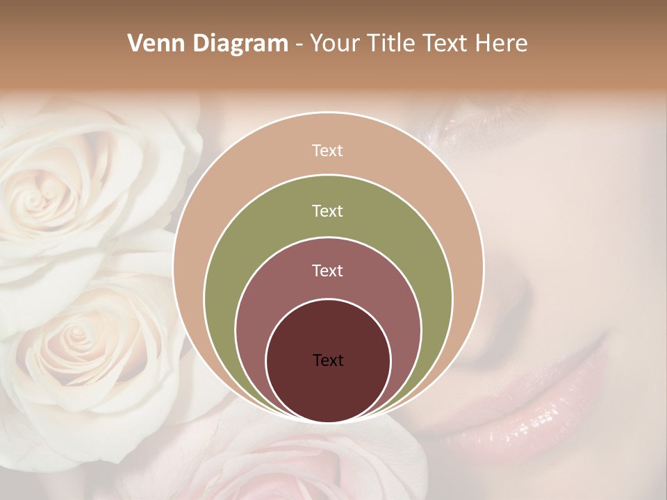 A Beautiful Woman With Blue Eyes Holding A Rose PowerPoint Template