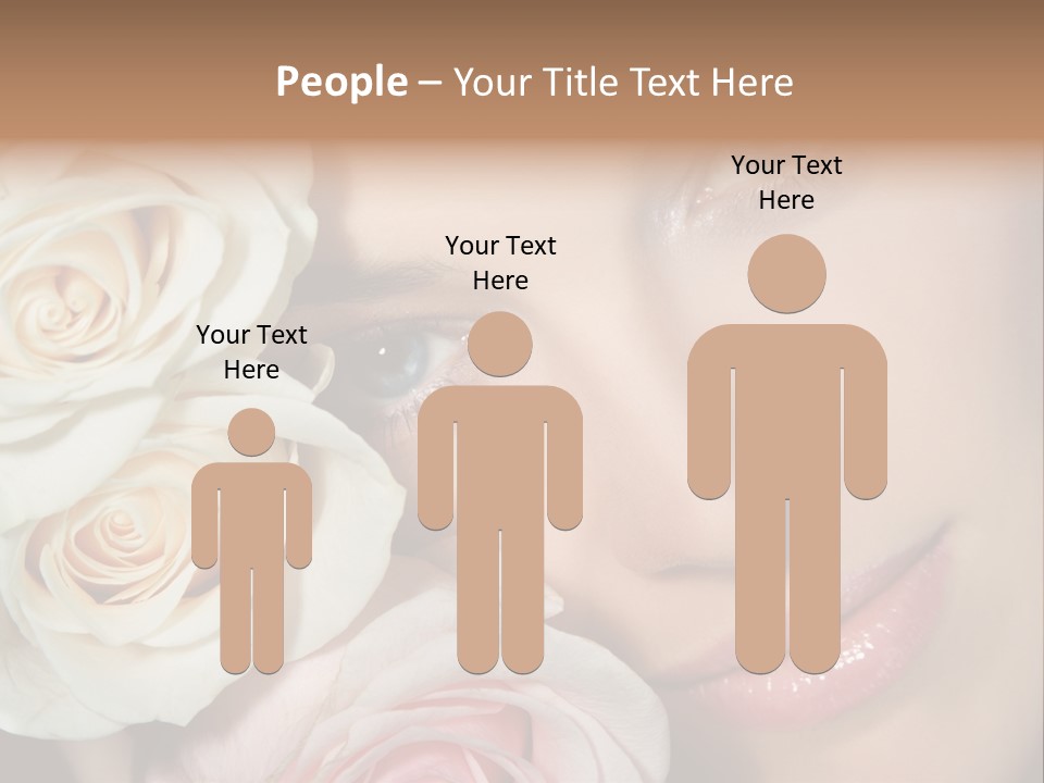 A Beautiful Woman With Blue Eyes Holding A Rose PowerPoint Template