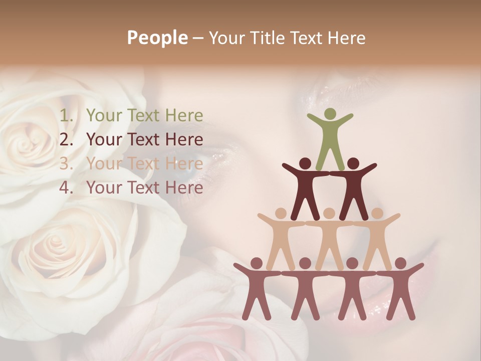 A Beautiful Woman With Blue Eyes Holding A Rose PowerPoint Template