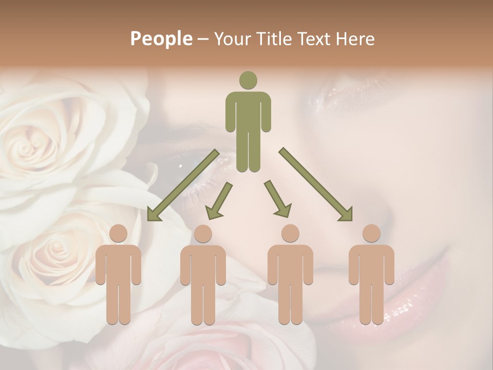 A Beautiful Woman With Blue Eyes Holding A Rose PowerPoint Template