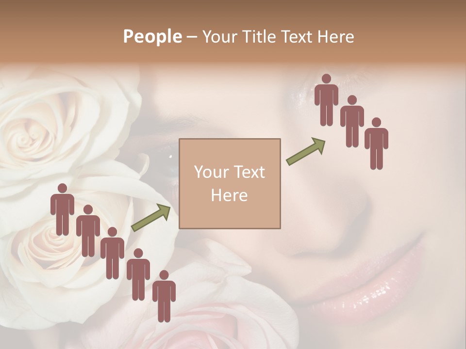 A Beautiful Woman With Blue Eyes Holding A Rose PowerPoint Template