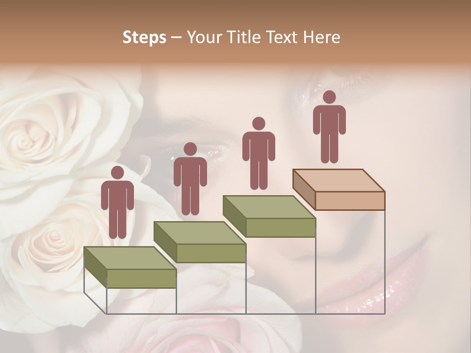 A Beautiful Woman With Blue Eyes Holding A Rose PowerPoint Template