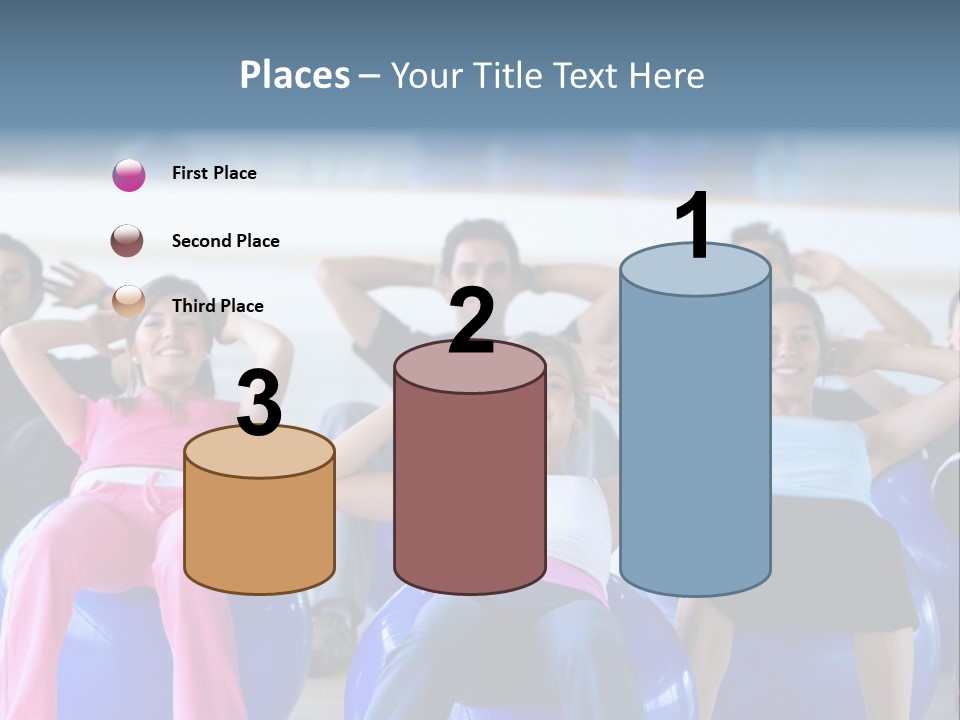 A Group Of People Sitting On Exercise Balls In A Gym PowerPoint Template