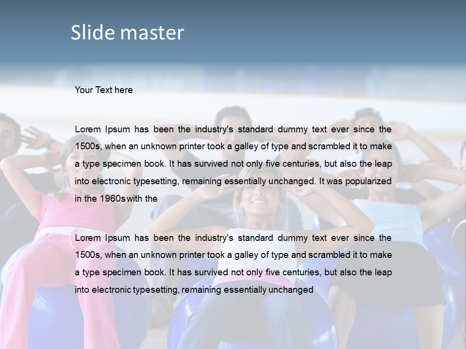 A Group Of People Sitting On Exercise Balls In A Gym PowerPoint Template