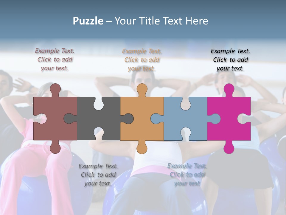 A Group Of People Sitting On Exercise Balls In A Gym PowerPoint Template