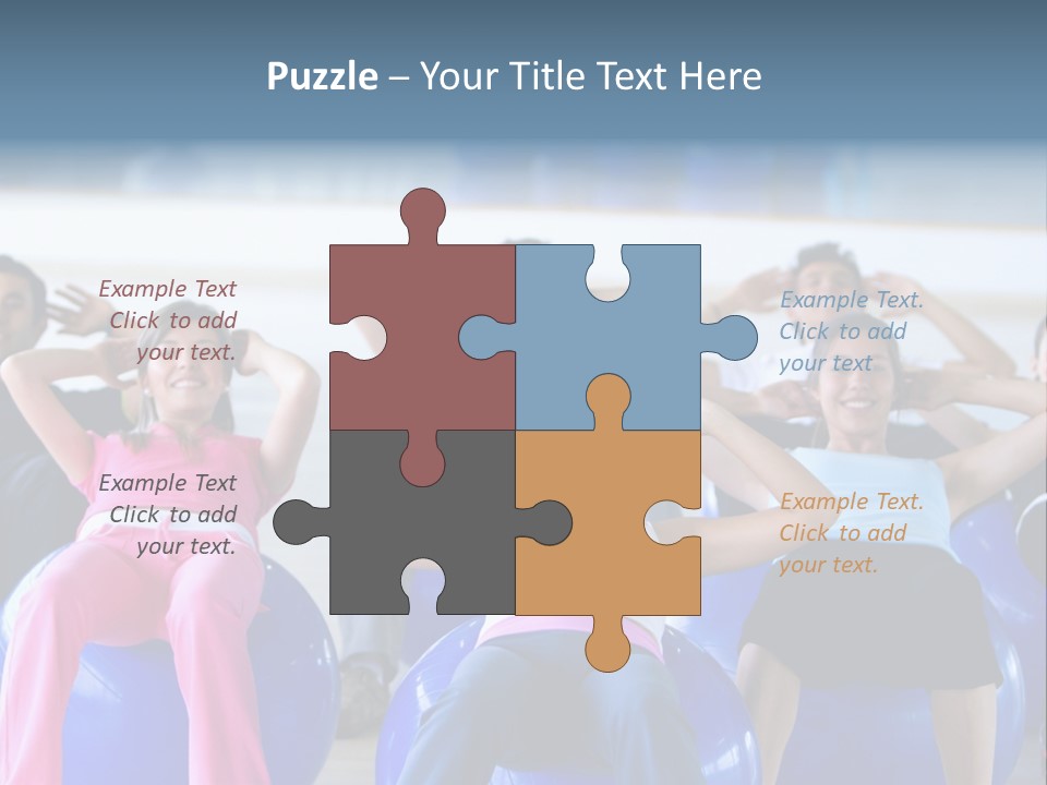 A Group Of People Sitting On Exercise Balls In A Gym PowerPoint Template