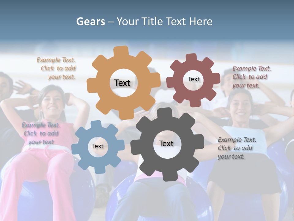 A Group Of People Sitting On Exercise Balls In A Gym PowerPoint Template