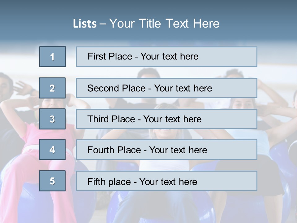 A Group Of People Sitting On Exercise Balls In A Gym PowerPoint Template