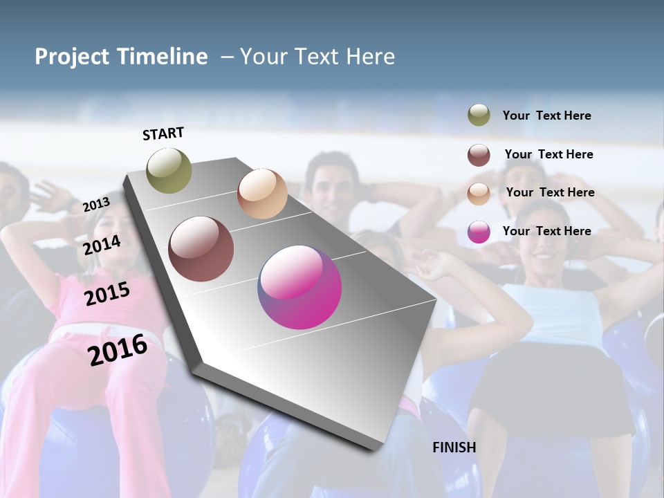 A Group Of People Sitting On Exercise Balls In A Gym PowerPoint Template