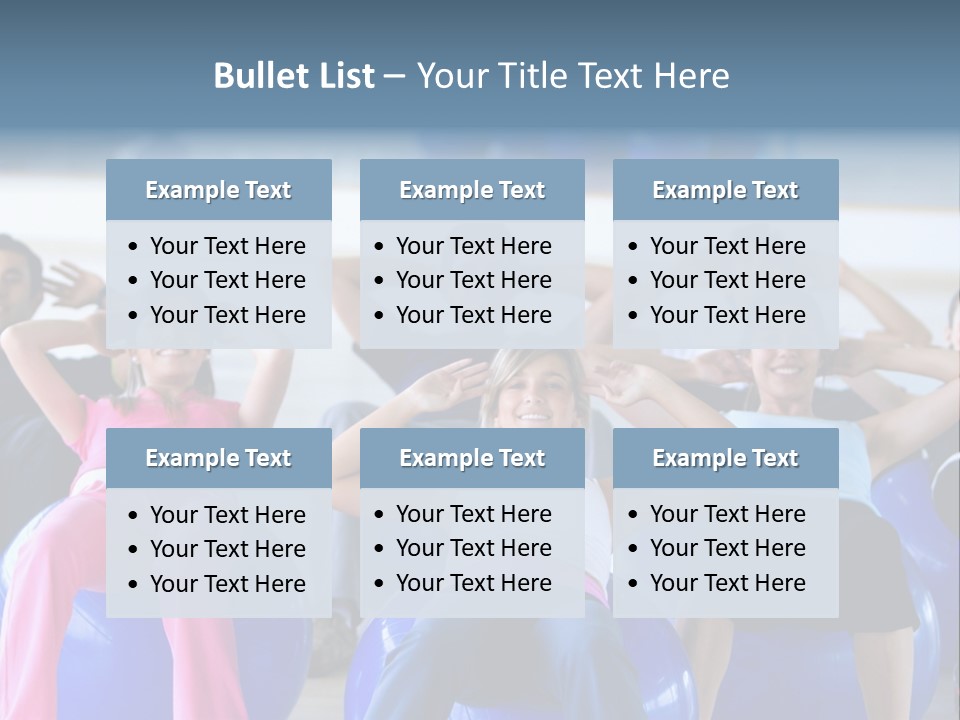 A Group Of People Sitting On Exercise Balls In A Gym PowerPoint Template