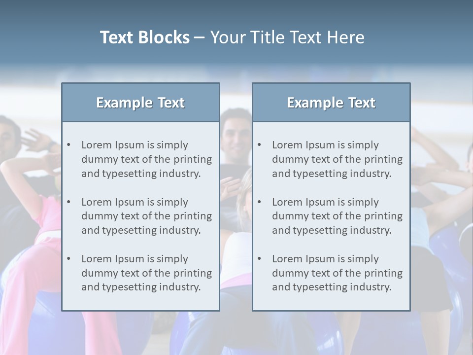 A Group Of People Sitting On Exercise Balls In A Gym PowerPoint Template
