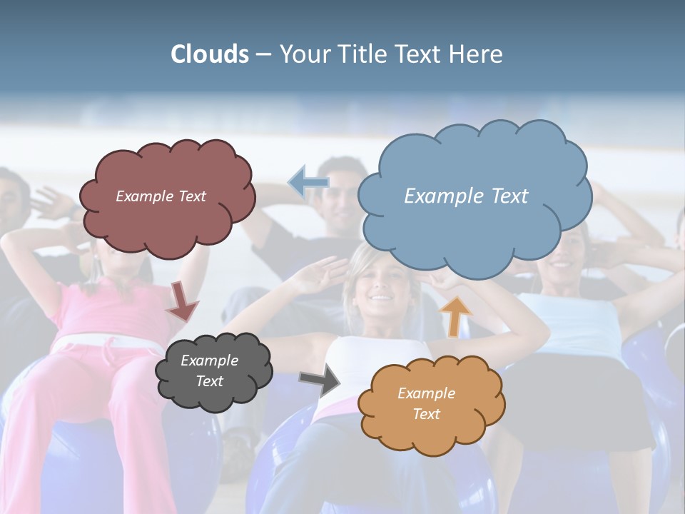 A Group Of People Sitting On Exercise Balls In A Gym PowerPoint Template