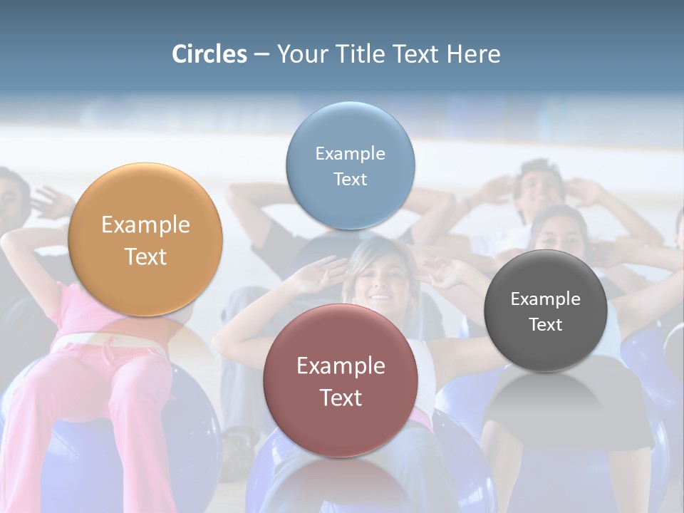A Group Of People Sitting On Exercise Balls In A Gym PowerPoint Template