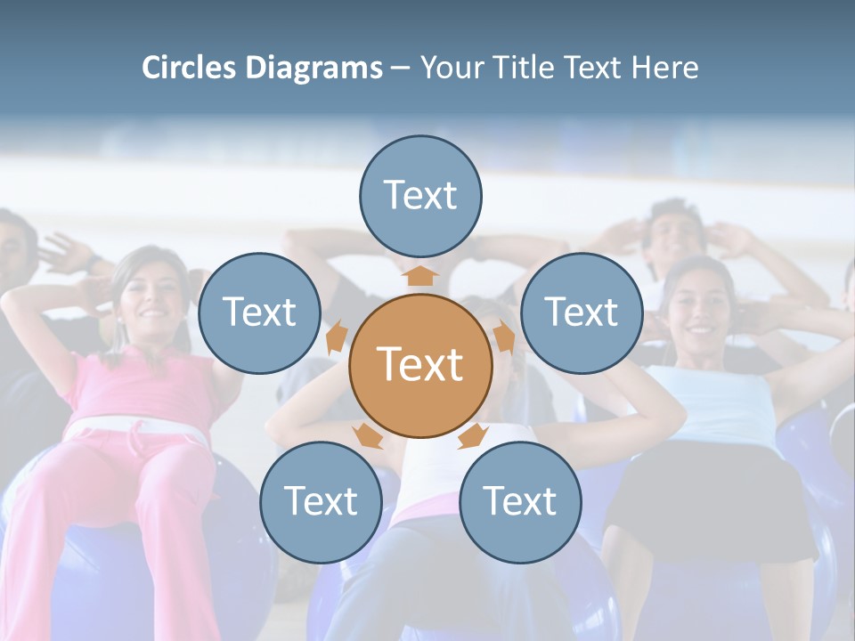 A Group Of People Sitting On Exercise Balls In A Gym PowerPoint Template