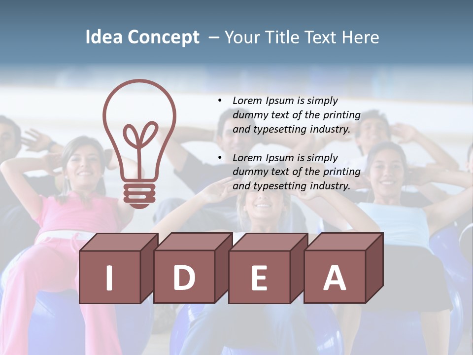 A Group Of People Sitting On Exercise Balls In A Gym PowerPoint Template