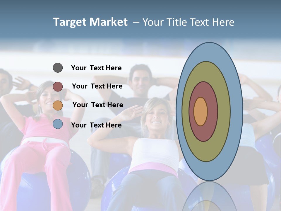 A Group Of People Sitting On Exercise Balls In A Gym PowerPoint Template