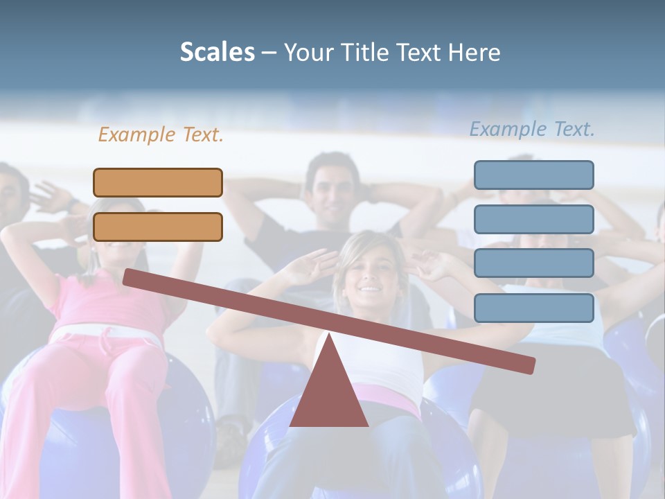 A Group Of People Sitting On Exercise Balls In A Gym PowerPoint Template