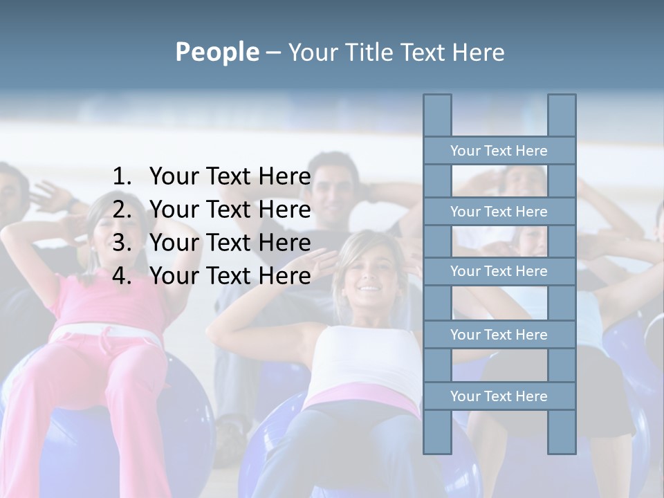 A Group Of People Sitting On Exercise Balls In A Gym PowerPoint Template