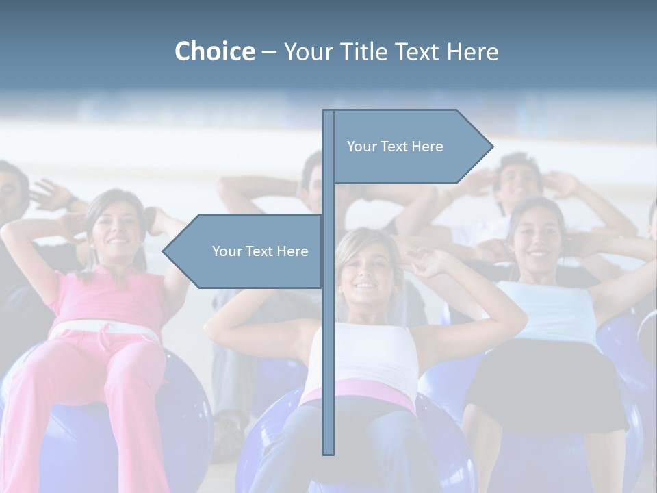A Group Of People Sitting On Exercise Balls In A Gym PowerPoint Template