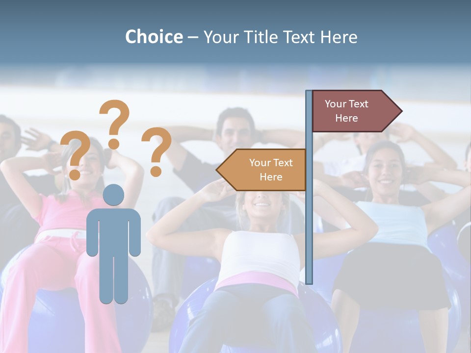 A Group Of People Sitting On Exercise Balls In A Gym PowerPoint Template