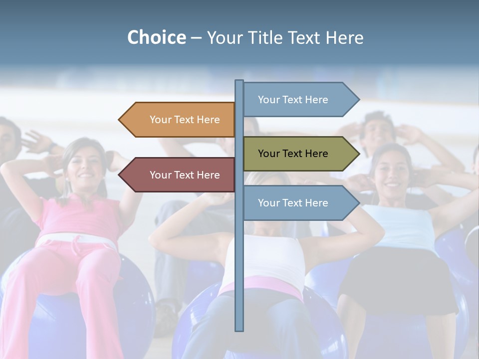 A Group Of People Sitting On Exercise Balls In A Gym PowerPoint Template