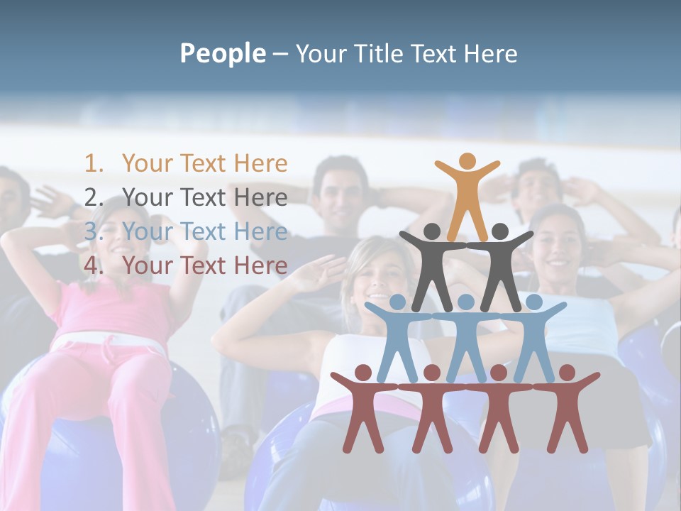 A Group Of People Sitting On Exercise Balls In A Gym PowerPoint Template
